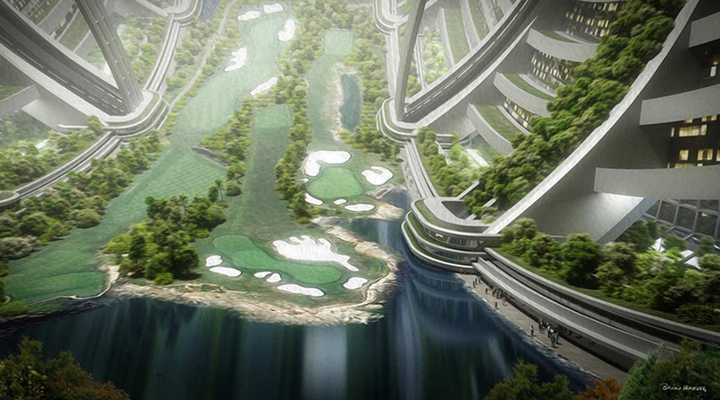 Illustration for article titled What a space city would actually look like in real life